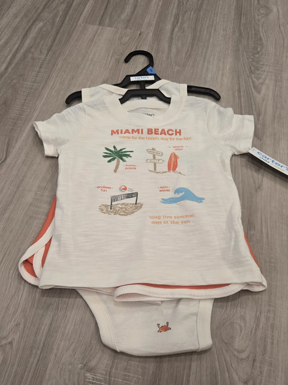 ☀️ Carter's Baby Boy 3-Piece Miami Beach Set NWT Multi Sizes 0-3M, 18M & 24M ☀️